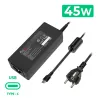 CARREGADOR MULTITENSÃO USB-C PARA PORTATIL 5V-20V 2.25A 45W PRETO