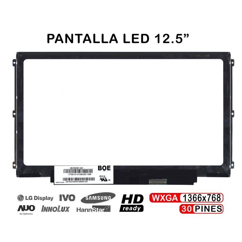 Schermo del laptop Dell Latitude E7240, schermo da 12,5" HB125WX1-100