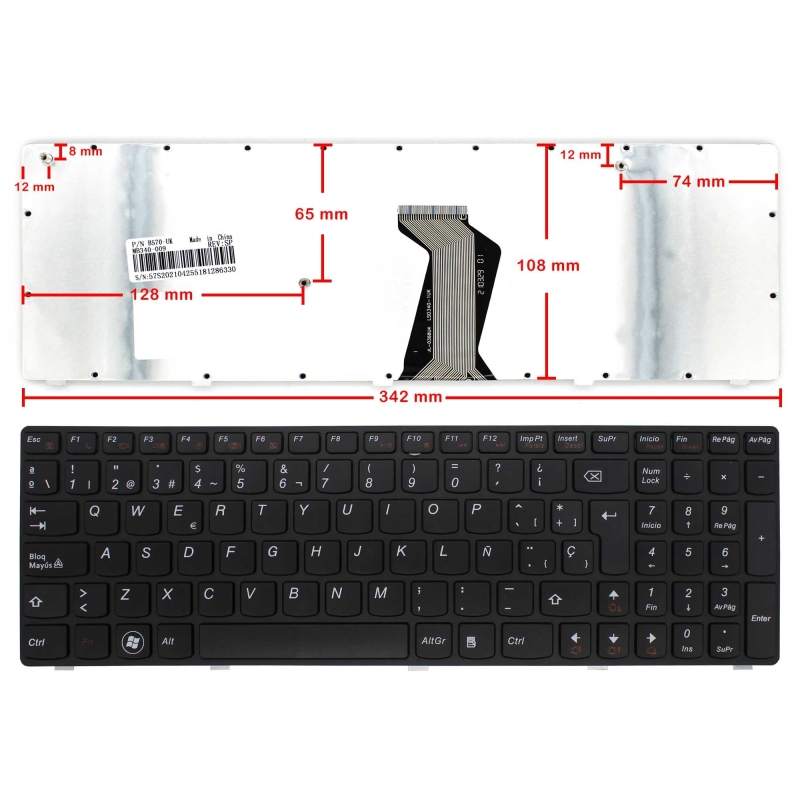 TECLADO PARA PORTÁTIL LENOVO B570 B570E B575 B575E B580 B590 v570 v575 T4TQ