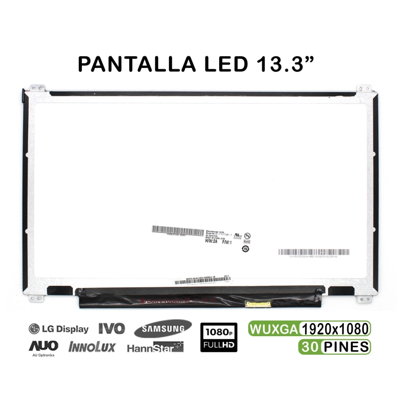 PANTALLA LED DE 13.3" PARA PORTÁTIL B133HTN01.1 FHD 30 PINES