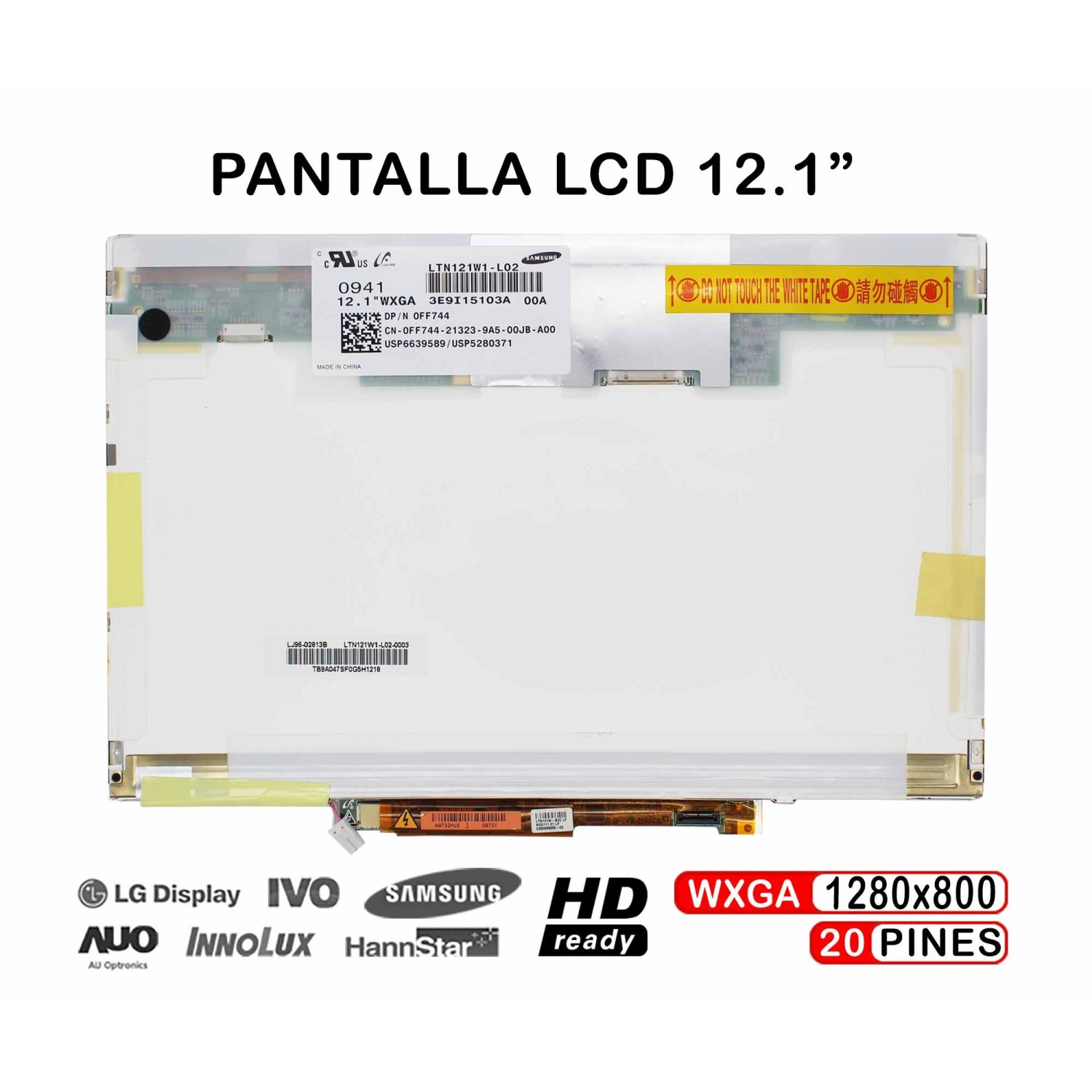 ECRÃ LCD DE 12.1" PARA PORTÁTIL LTN121W1-L02