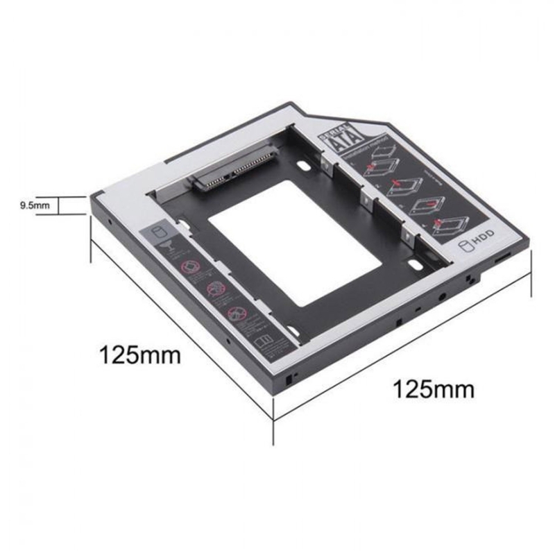 SOPORTE CARCASA CADDY CD DVD PARA DISCO DURO 2.5 2ND SATA 9.5MM UNIVERSAL