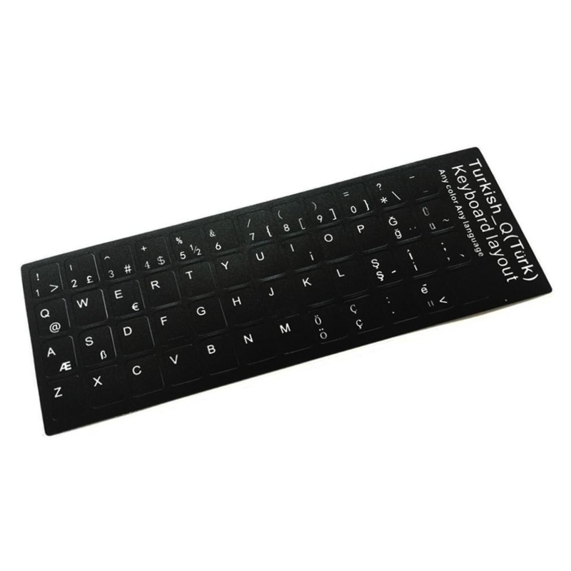 Acquista l'adesivo converti la tastiera turca in colore nero