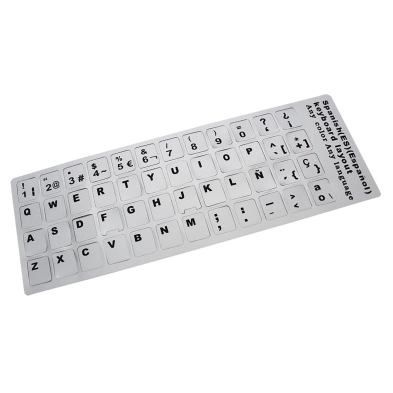 PEGATINA PARA CONVERTIR TECLADO EN SP PLATEADO CON LETRAS EN NEGRO