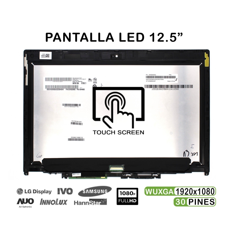 ECRÃ TÁTIL LED DE 12.5" PARA PORTATIL LENOVO THINKPAD YOGA 260 FHD 30 PINES