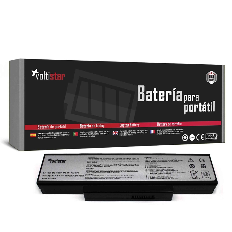 BATERÍA PARA PORTÁTIL ASUS K72 A72 A73 K73 SERIES A32-K72 A32-N71