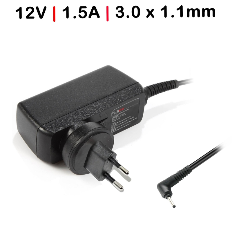 CARGADOR PARA PORTÁTIL 12V 1.5A 3.0 X 1.0MM 18W