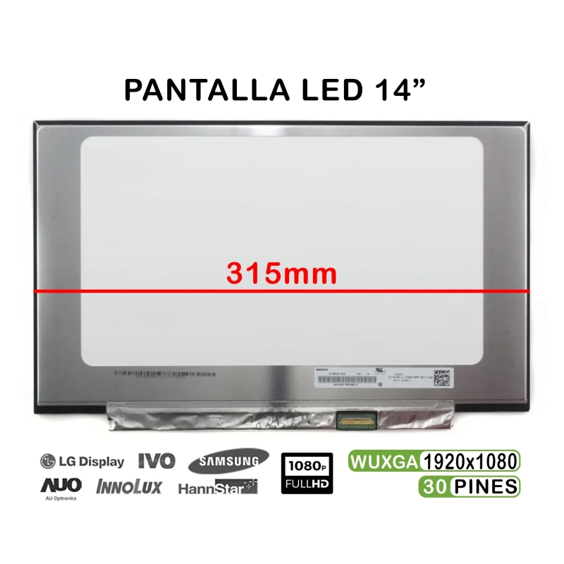 ECRÃ LED DE 14" PARA PORTATIL N140HGA-EA1 REV.C1