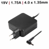 CARGADOR PARA PORTÁTIL  ASUS 19V 1.75A 4.0X1.35MM