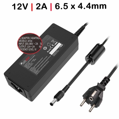 CARGADOR PARA MONITOR 12V 2A 6.5 X 4.4MM CON PIN CENTRAL 24W