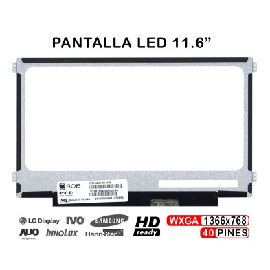 PANTALLA LED DE 11,6"  PARA PORTÁTIL LP116WH2 TLC1 N116BGE-L41 REV. C1