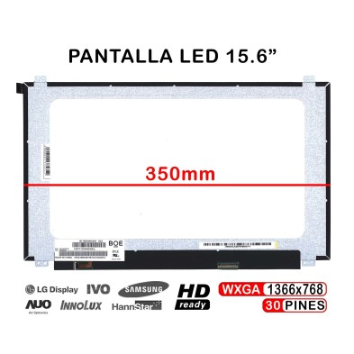 PANTALLA LED DE 15.6" PARA PORTÁTIL NT156WHM-N45 V8.1 350MM