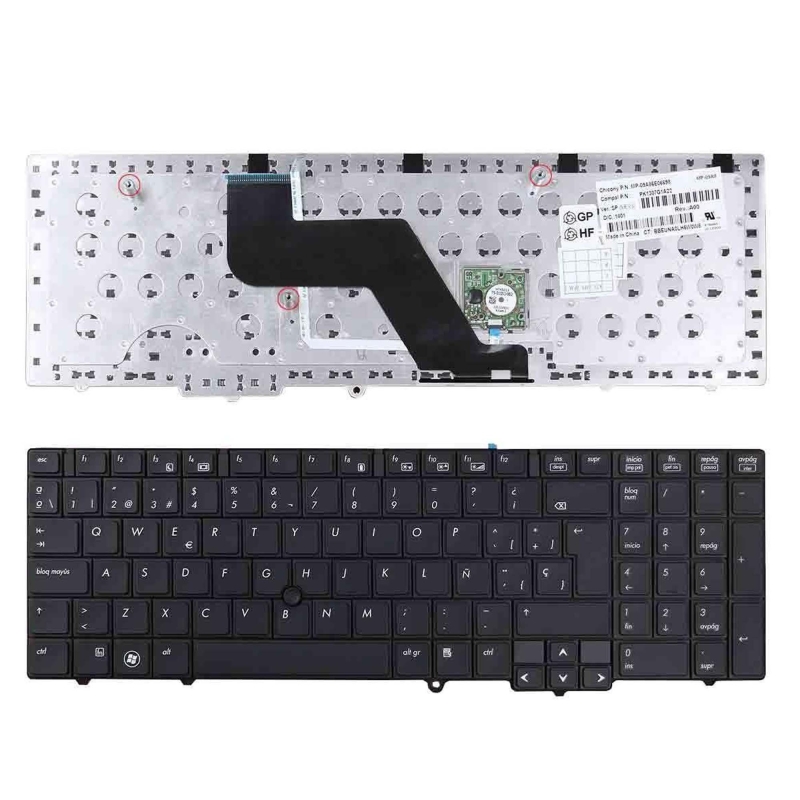 Tastiera nera per laptop HP Elitebook 8540W