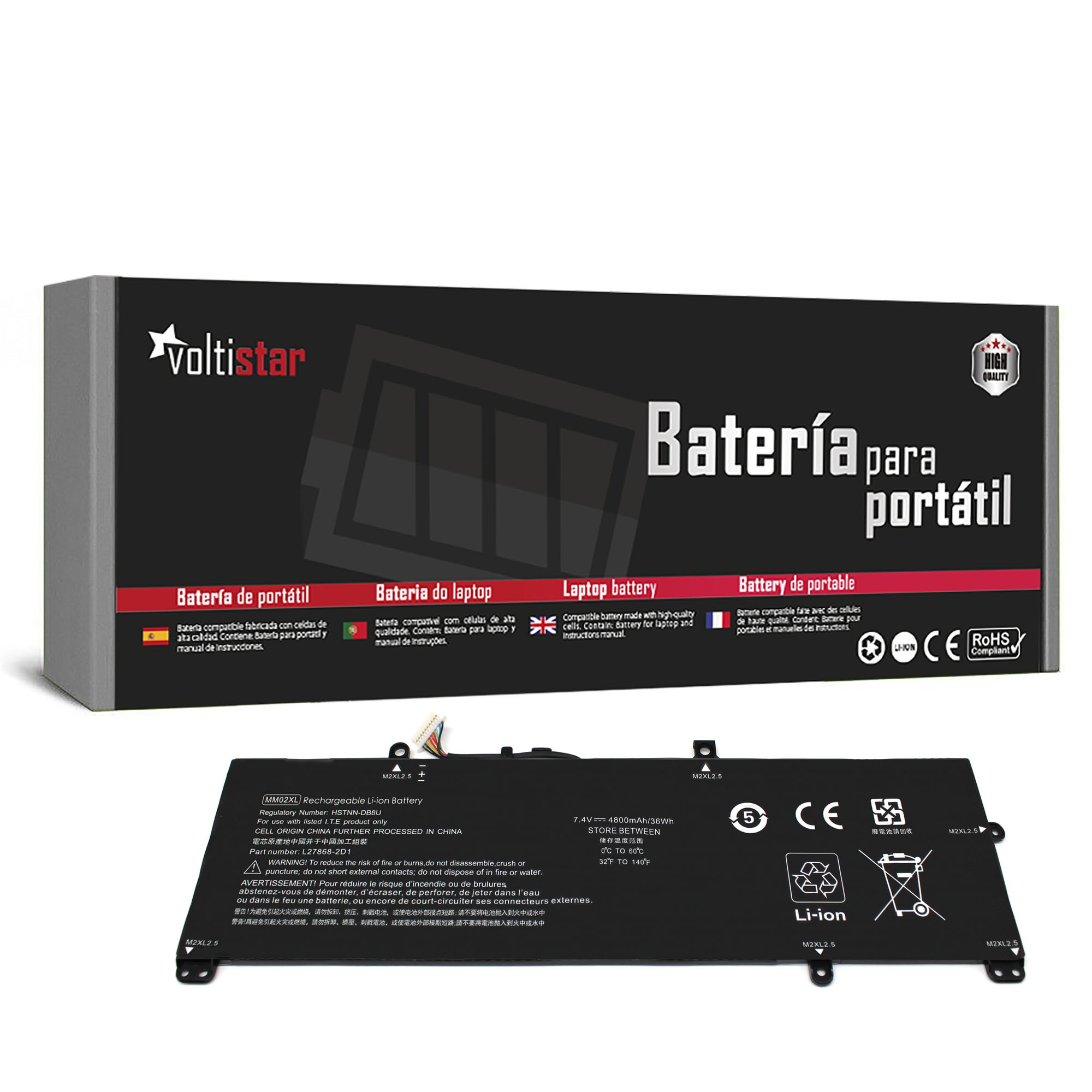 Bateria para Portátil HP PAVILION 13-AN0000TU MM02XL L27886-1C1 HSTNN-IB8Q