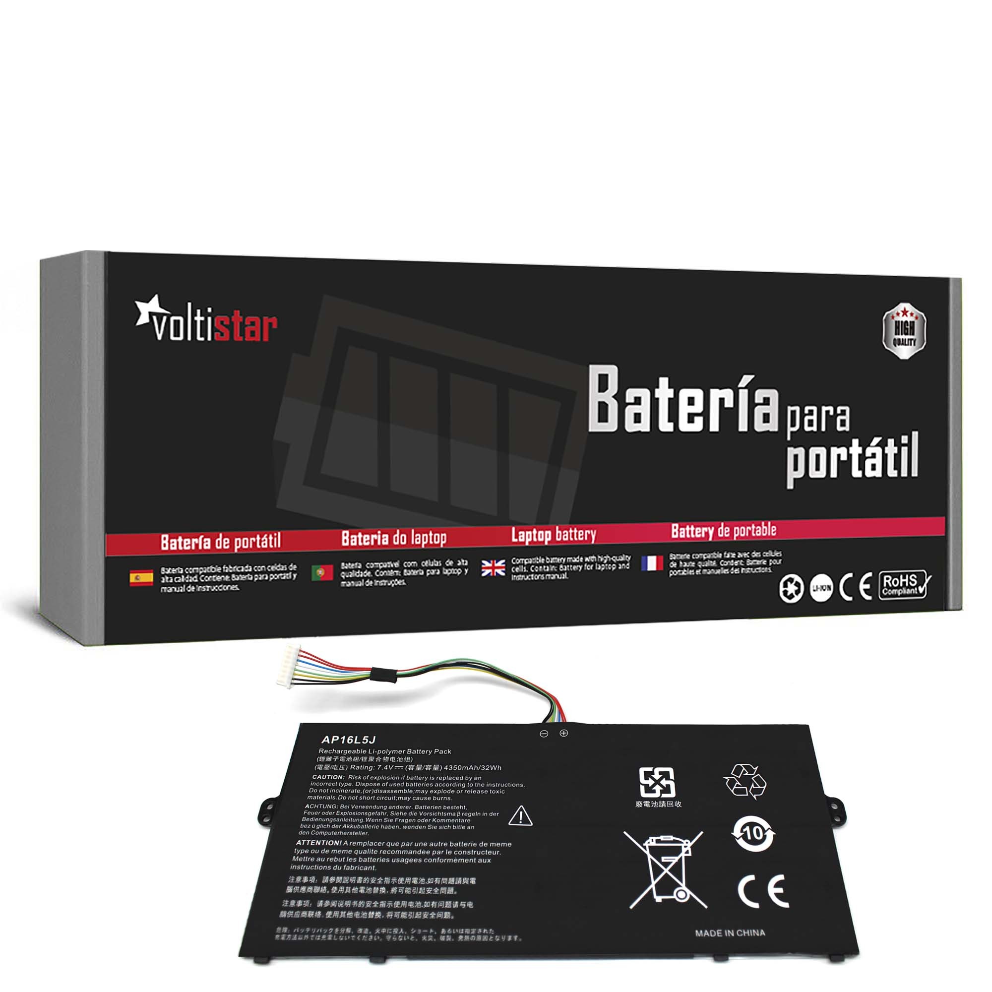 Bateria para Portátil ACER SWITCH 312-31 SPIN 111-32N SWIFT 5 514-52T SERIES AP16L5J