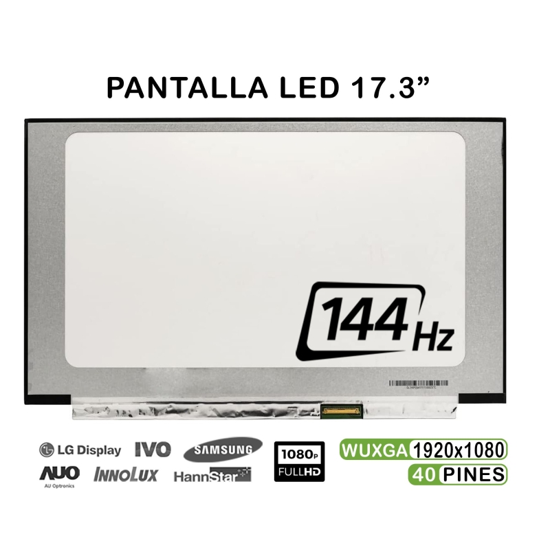 ECRÃ LED DE 17.3" PARA PORTÁTIL NV173FHM-NX4 V8.0 144HZ 40 PIN FHD