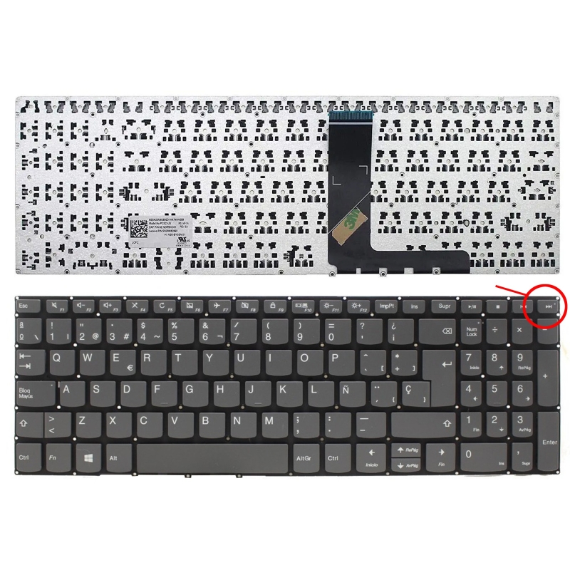 TECLADO PARA PORTATIL LENOVO IDEAPAD 330S-15ARR 330S-15AST 330S-15ISK 330S-15IKB