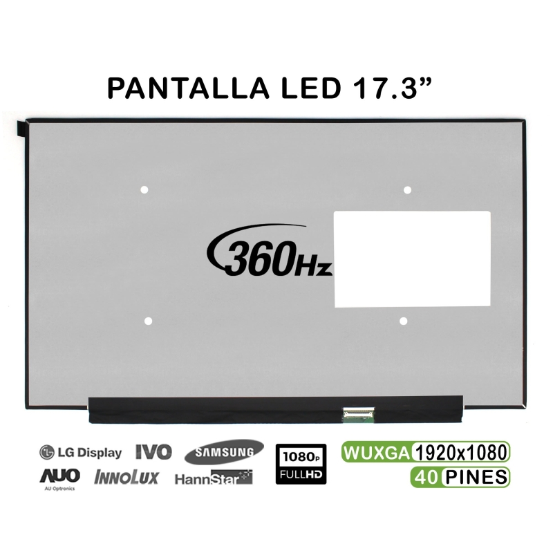 ECRÃ LED DE 17.3" PARA PORTATIL NE173FHM-NZ6 V8.0 360HZ FHD 40 PINES