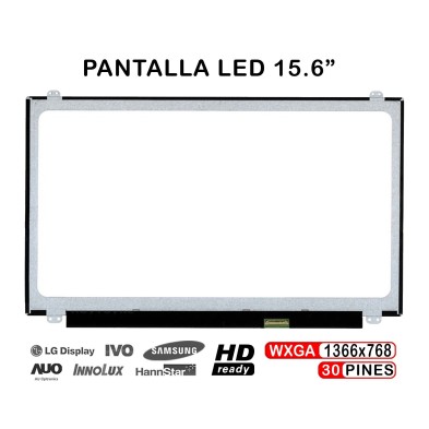 PANTALLA LED DE 15.6" PARA PORTÁTIL LP156WHB(TP)(D1) LP156WHB-TPD1 1366X768 30 PINES