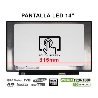 PANTALLA LED TÁCTIL DE 14" PARA PORTÁTIL N140HCN-EA1 REV.C1 01YN151 FHD 40PINES 315MM