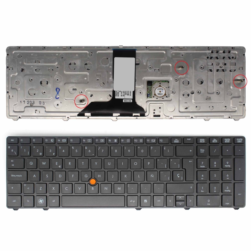 TECLADO PARA PORTATIL HP ELITEBOOK 8760W 8760P 8770P 8770W COM MOLDURA