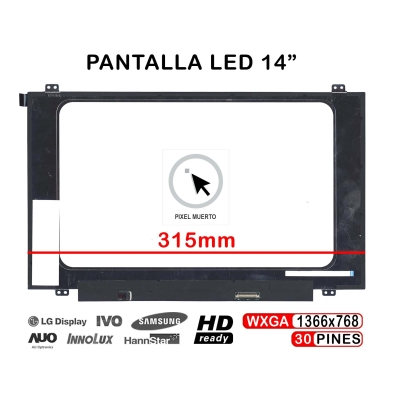 PANTALLA LED DE 14" PARA PORTÁTIL NT140WHM-N44 315MM