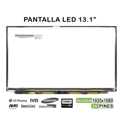 PANTALLA LED 13.1" PARA PORTÁTIL B131HW02 V.0 1920X1080 30 PINES