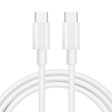 Cable USB-C con carga rápida 140W chip e-mark 1.80m Blanco