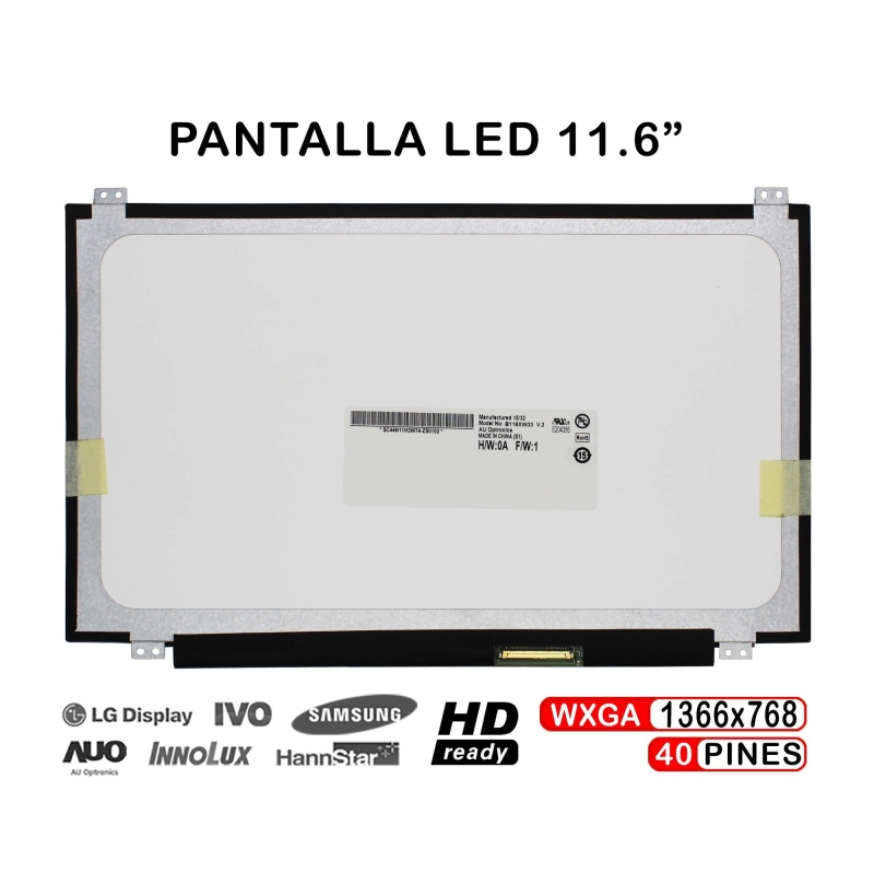 ECRÃ LED DE 11.6" PARA PORTATIL TOSHIBA SATELLITE PRO NB10-A-124