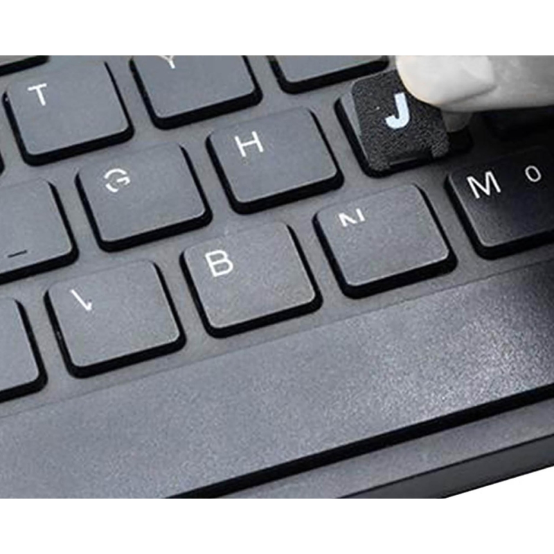 ETIQUETA PARA TECLADO CASTELLANO BRANCO COM LETRAS PRETOS