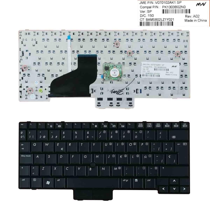 TECLADO PARA PORTATIL HP ELITEBOOK 2530P PRETO