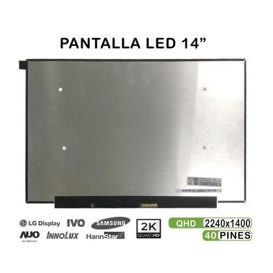 SCHERMO LED 14" PER COMPUTER PORTATILE NV140DRM-N61 2K 40 PIN