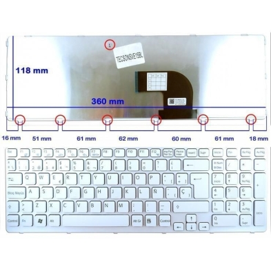 TECLADO BLANCO PARA PORTÁTIL SONY VAIO SVE151G17M