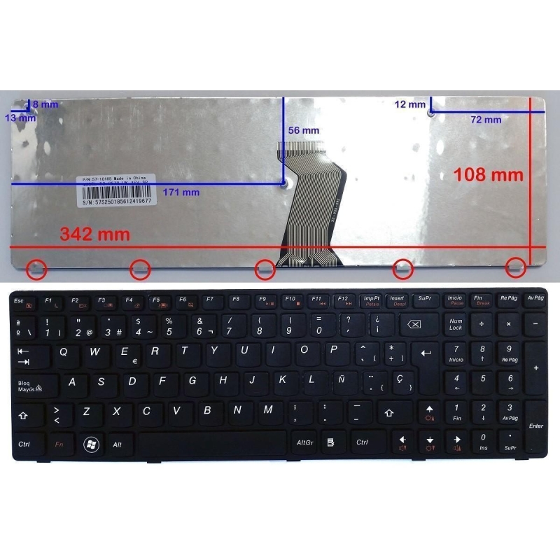 TECLADO PARA PORTATIL LENOVO IDEAPAD G580 G580A G585 G585A 9Z.N5SSW.Q0S