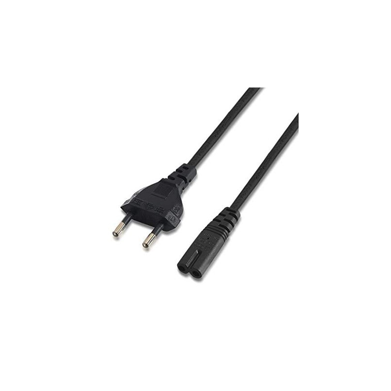 CABLE DE ALIMENTACIÓN PARA CARGADORES EN FORMA DE 8 NEGRO 1.5M