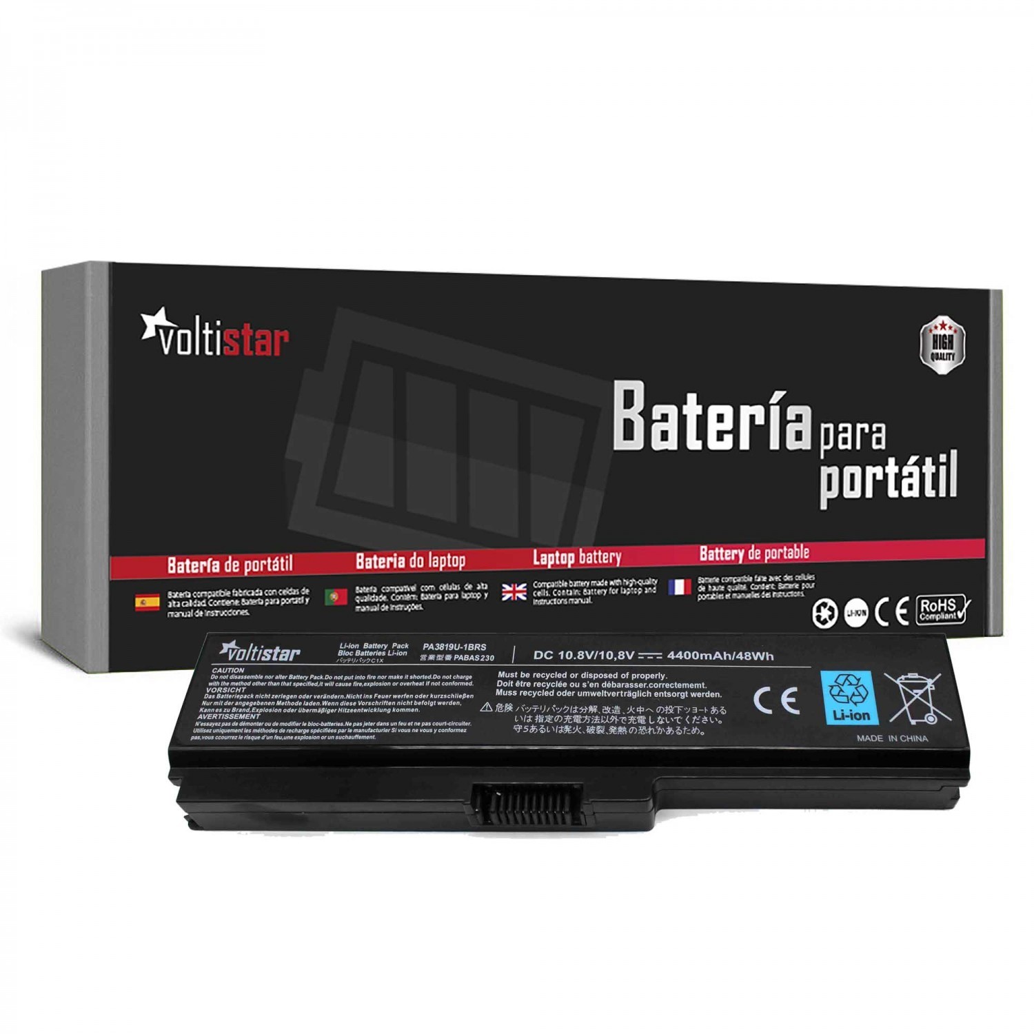 BATERIA PARA PORTATIL TOSHIBA SATELLITE L750 L750D-14G L750D-14H L750D-14L