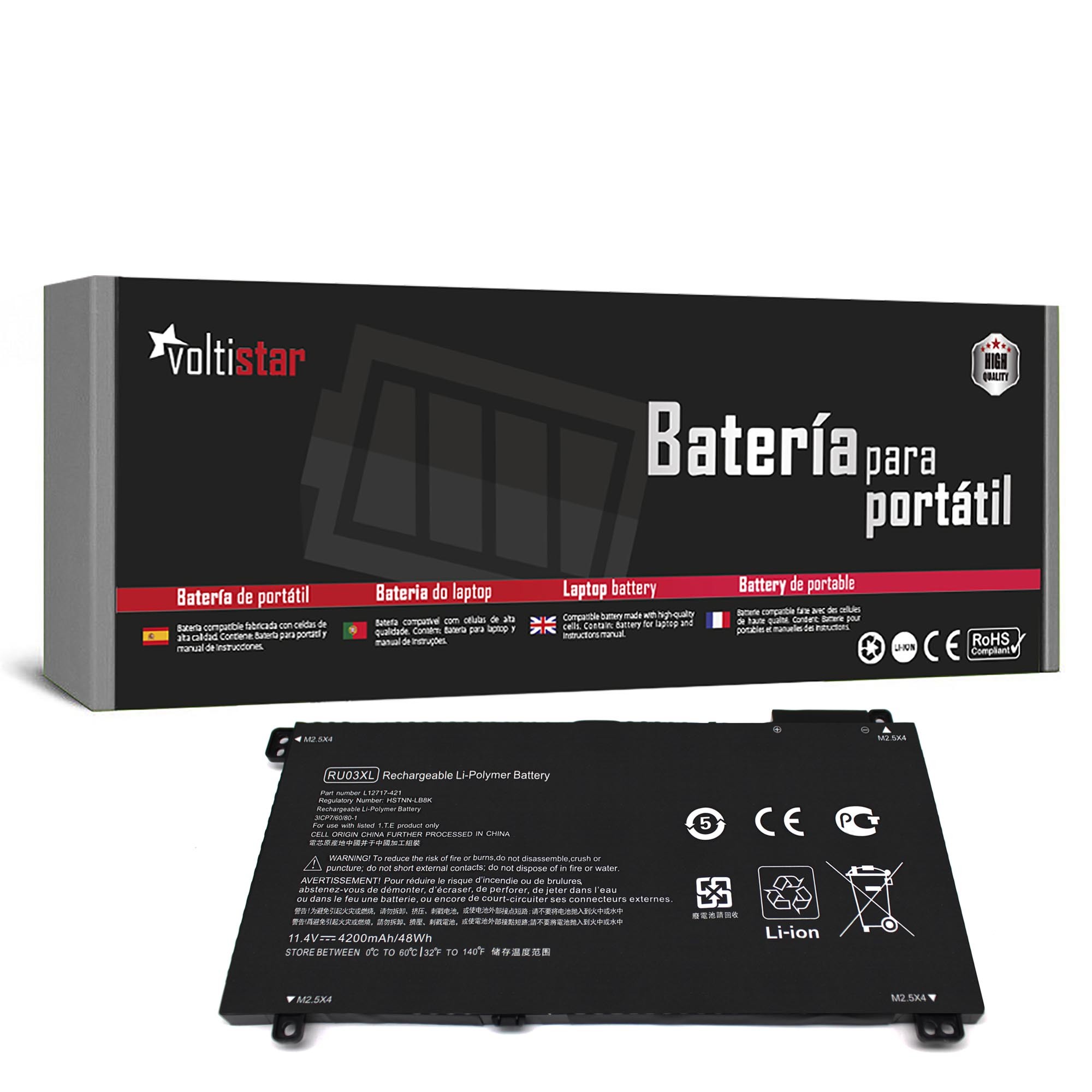 Bateria para Portátil HP PROBOOK X360 11 G3 RU03XL RU03048XL L12717-541 L12791-855