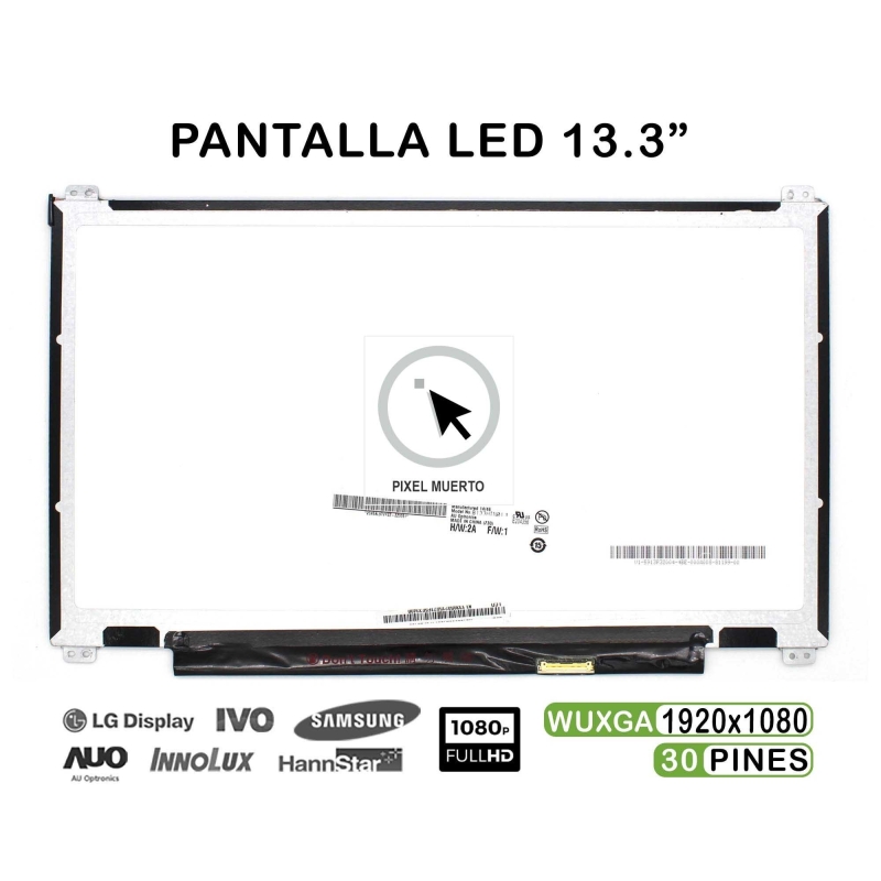 Schermo LED da 13,3" per laptop N133HCE-EAA Full HD 30 pin