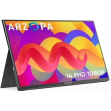 MONITOR PORTÁTIL ARZOPA A1 GAMUT SLIM 14" FHD IPS COM HDMI USB-C PARA PC MAC XBOX PS4 PS5