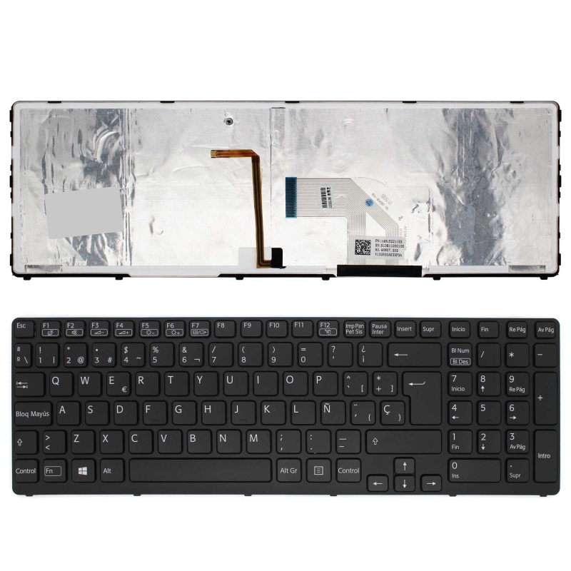 TECLADO RETROILUMINADO PARA PORTATIL SONY VAIO SVE15 SVE17 SERIES NEGRO