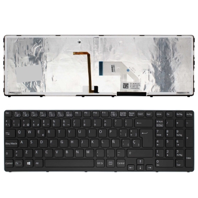 TECLADO RETROILUMINADO PARA PORTÁTIL SONY VAIO SVE15 SVE17 SERIES NEGRO