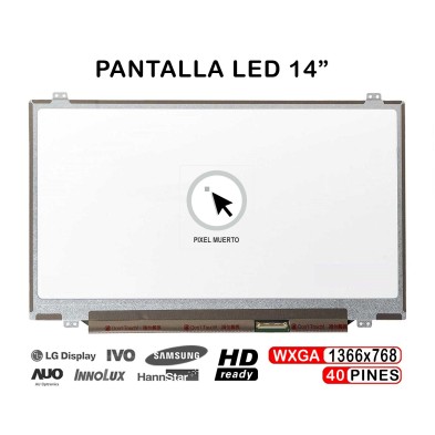 PANTALLA LED DE 14" PARA PORTÁTIL LP140WH8-TPE1 LTN140AT08-S02 LTN140AT28-D01