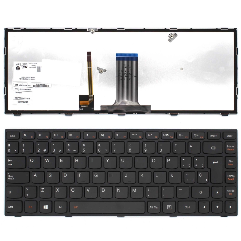 TECLADO RETROILUMINADO PARA PORTATIL LENOVO G40-70 NEGRO