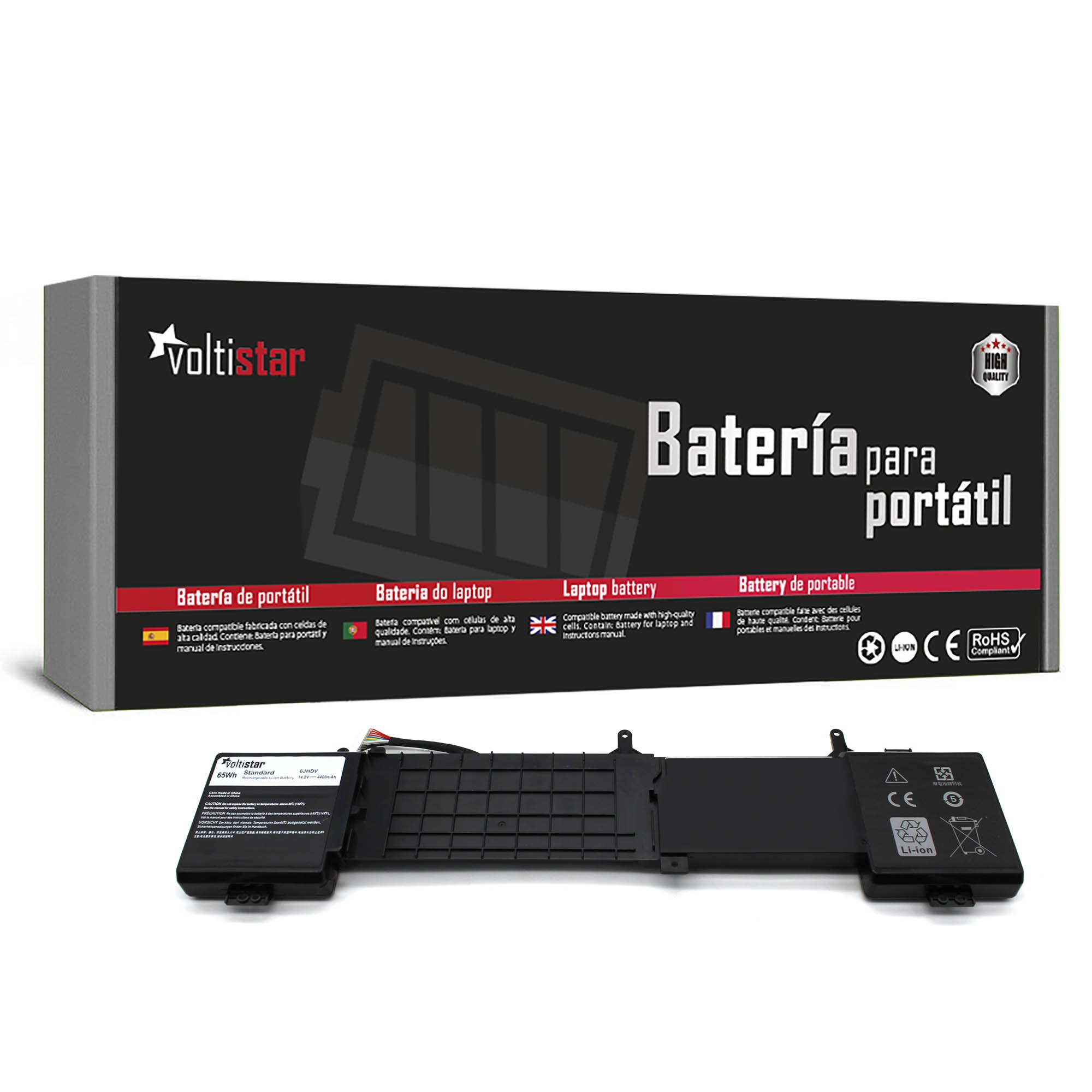 Bateria para Portátil DELL ALIENWARE 17 R2 17 R3 ALW17ED-1728 ALW17ED-1828T ALW17ED-2728 6JHCY 6JHDV