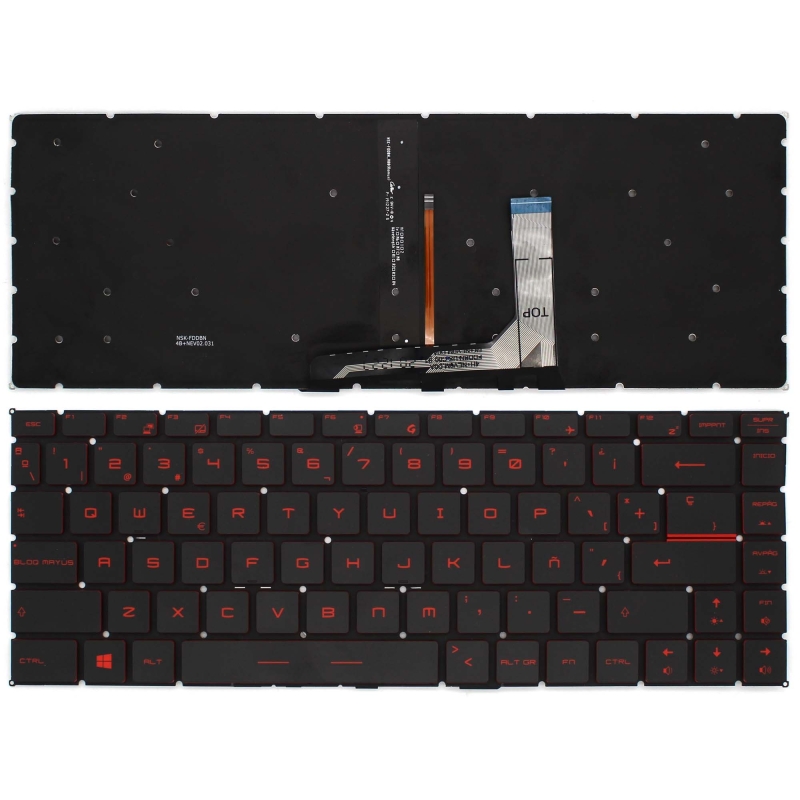 TECLADO RETROILUMINADO PARA PORTATIL MSI GF63 GF65 GS65 GS65VR NEGRO