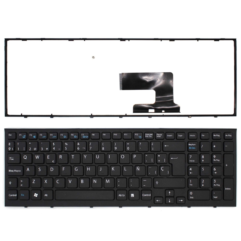 TECLADO PARA PORTATIL SONY VAIO VPC-EL VPC-EH SERIES COM MOLDURA PRETO