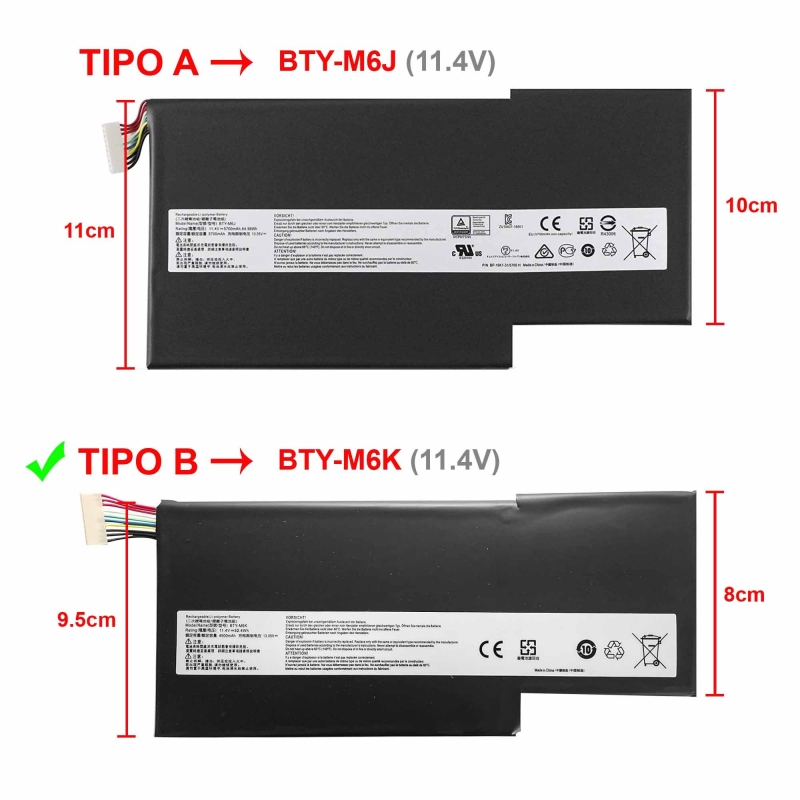 BATERIA PARA PORTÁTIL MSI GS63-7RD GF63-8RD GF63-8RC GF75 BTY-M6K