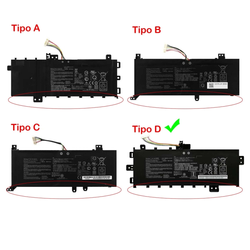 BATERIA PARA PORTÁTIL ASUS VIVOBOOK A512UF F512DA K512FA R409FA S409JA B21N1818-2 7.7V