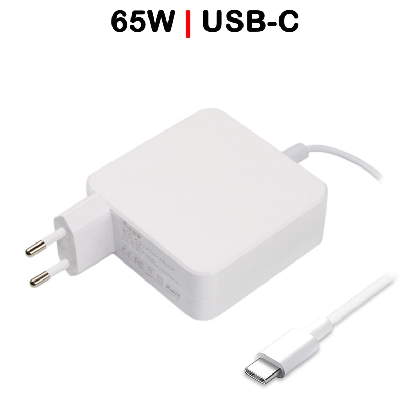 CARREGADOR USB TIPO C USB-C 65W 5V/2.4A 9V/3A 12V/3A 15V/3A 18V/3A 20V/2.25A 20.3V/3A 65W