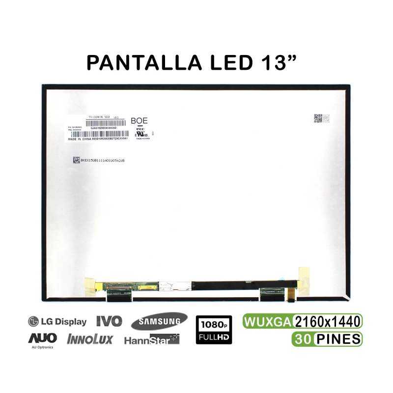 ECRÃ LED DE 13" PARA PORTATIL P130ZFA-BA1 2160X1440 30 PINES